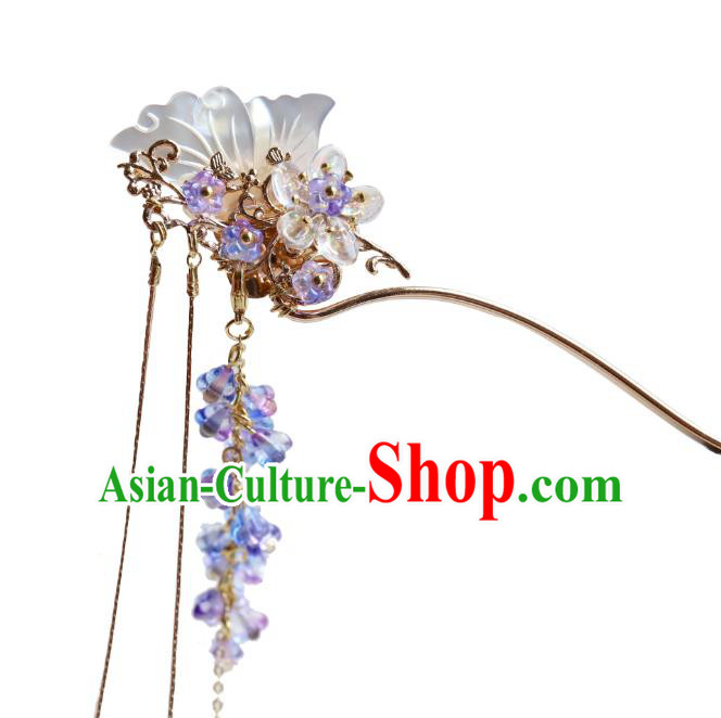 Chinese Ancient Handmade Classical Shell Butterfly Hair Clip Hair Accessories Hanfu Hairpins for Women