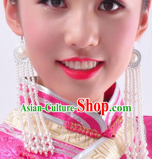 Chinese Handmade Mongol Nationality Accessories Mongolian Earrings for Women