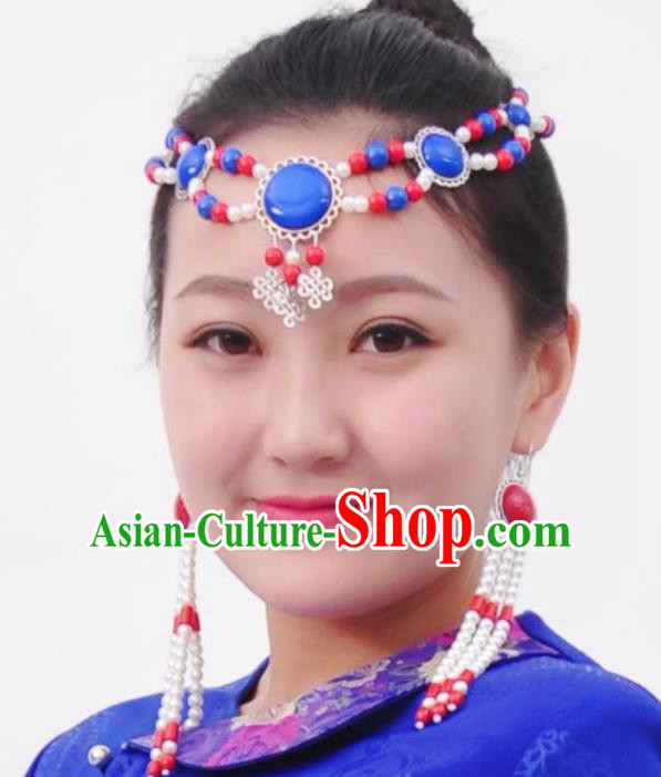 Chinese Handmade Mongol Nationality Hair Accessories Mongolian Beads Hair Clasp for Women