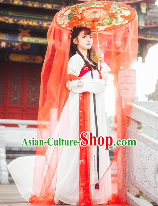 Ancient Chinese Fairy Costume Tang Dynasty Princess Embroidered Hanfu Dress for Women