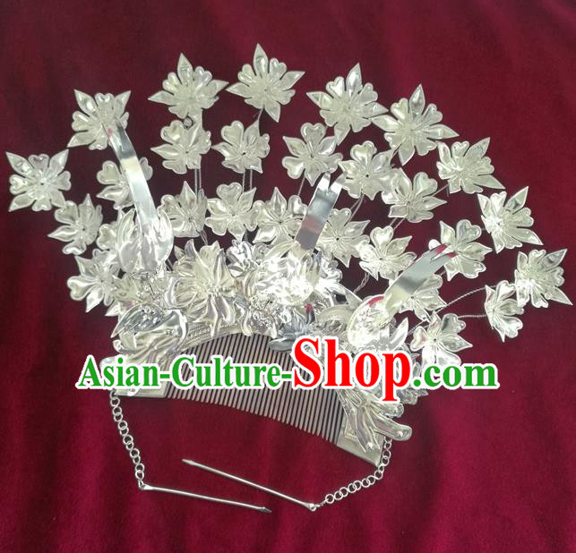 Traditional Chinese Miao Nationality Wedding Hair Comb Hanfu Sliver Hairpins Hair Accessories for Women