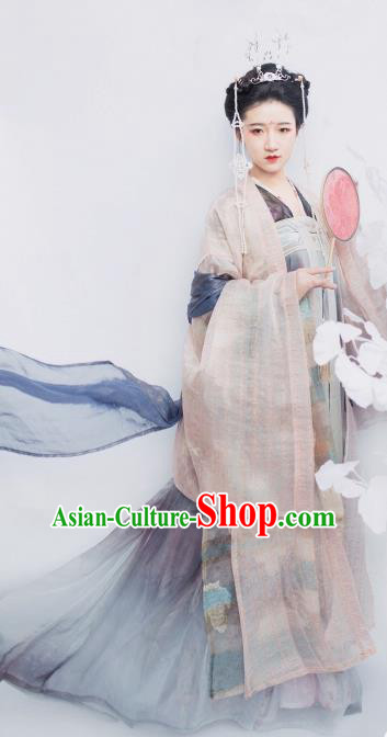 Chinese Ancient Imperial Concubine Hanfu Dress Tang Dynasty Maidenform Embroidered Costumes for Women
