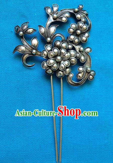 Chinese Traditional Miao Nationality Hair Accessories Minority Hair Clip Hairpins Headwear for Women