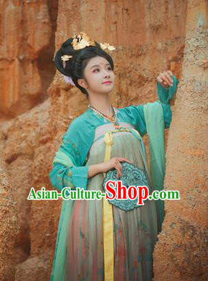 Chinese Tang Dynasty Imperial Concubine Embroidered Costume Ancient Palace Hanfu Dress for Women