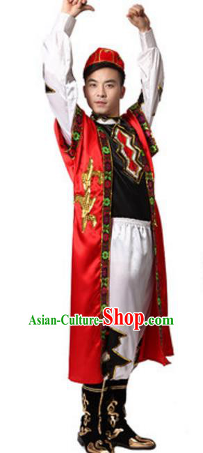 Traditional Chinese Xinjiang Nationality Dance Clothing, China Uigurian Minority Ethnic Costume for Men