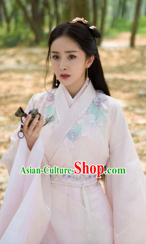 Chinese Ancient Nobility Lady Embroidered Hanfu Dress Han Dynasty Princess Historical Costume for Women
