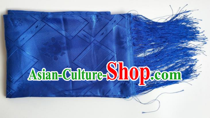 Traditional Chinese Zang Nationality Royalblue Brocade Belts, China Tibetan Robe Waistband