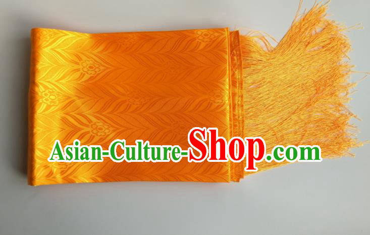 Traditional Chinese Zang Nationality Yellow Brocade Belts, China Tibetan Robe Waistband