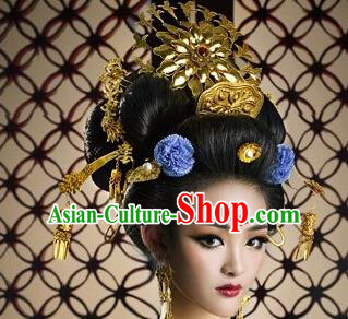 Chinese Traditional Ancient Queen Phoenix Coronet Hairpins Hair Accessories for Women