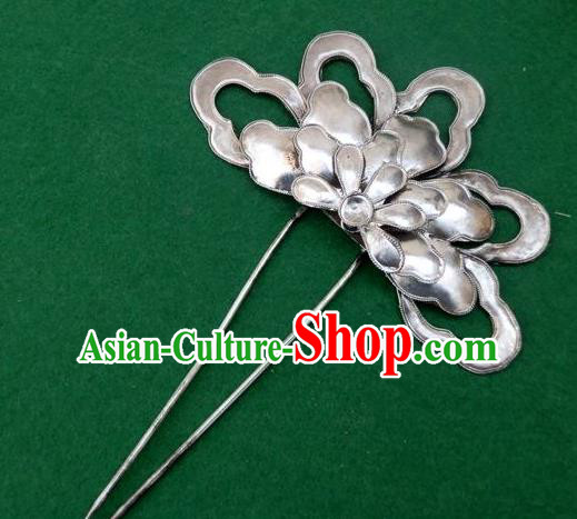 Chinese Traditional Miao Nationality Hair Accessories Blueing Hairpins Headwear for Women