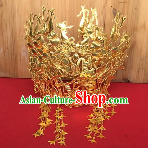Chinese Traditional Ancient Bride Phoenix Coronet Hanfu Hairpins Hair Accessories for Women