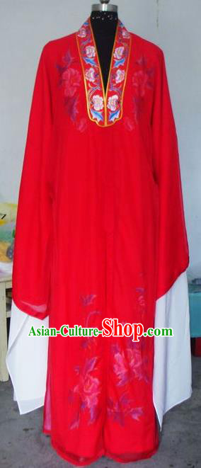 Chinese Traditional Shaoxing Opera Scholar Costumes Peking Opera Niche Red Silk Robe for Adults