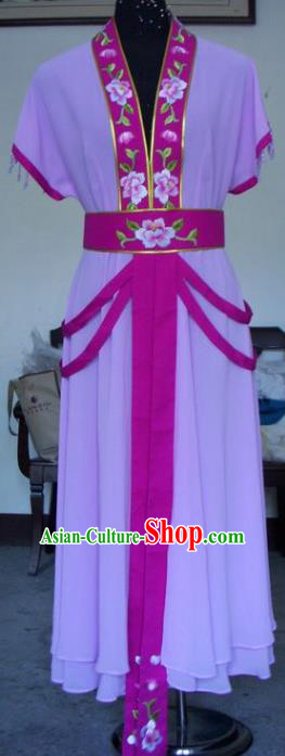 Chinese Traditional Beijing Opera Actress Purple Dress China Peking Opera Princess Embroidered Costumes for Adults