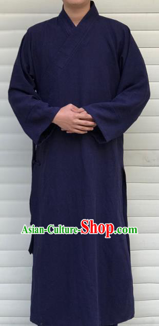 Chinese Traditional Martial Arts Taoist Nun Costumes Tai Chi Kung Fu Navy Priest Frock for Women