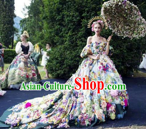 Top Grade Stage Performance Palace Customized Costume Models Catwalks Full Dress for Women