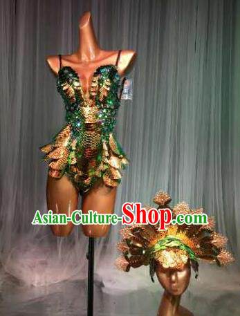 Top Grade Pub Singer Stage Performance Customized Costume Halloween Models Catwalks Clothing for Women
