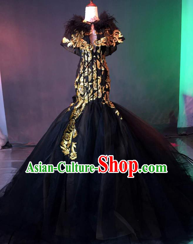 Top Grade Stage Performance Compere Costume Models Catwalks Mermaid Full Dress for Women