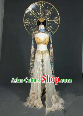 Top Grade Models Catwalks Costume and Prop Compere Stage Performance Full Dress for Women