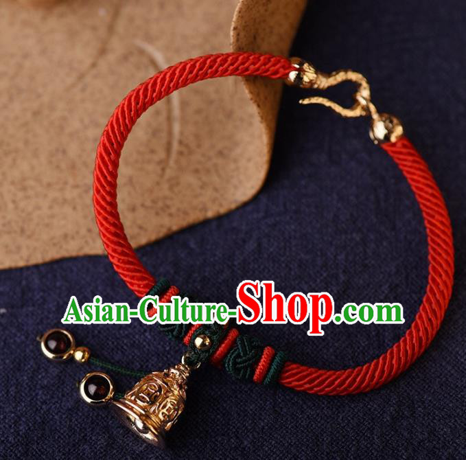 Chinese Traditional Jewelry Accessories Ancient Palace Hanfu Red Bracelet for Women