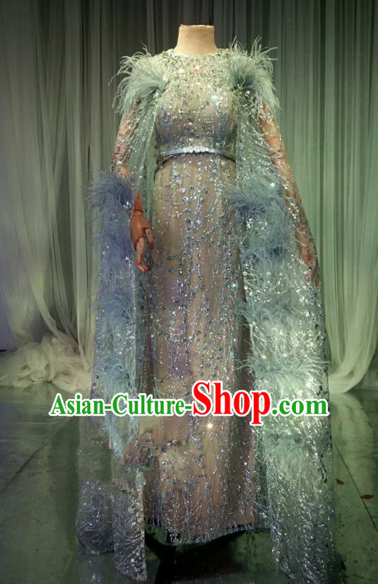 Top Grade Models Catwalks Costume Chorus Full Dress Stage Performance Compere Clothing for Women