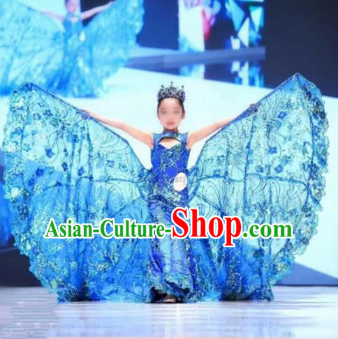 Children Models Show Costume Stage Performance Modern Dance Chinese Catwalks Cheongsam Dress for Kids