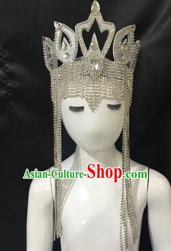 Brazilian Carnival Samba Dance Hair Accessories Miami Deluxe Crystal Headdress for Kids