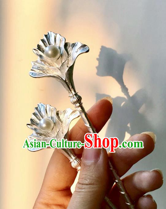 Chinese Traditional Hair Accessories Ancient Hanfu Lily Flowers Hairpins for Women