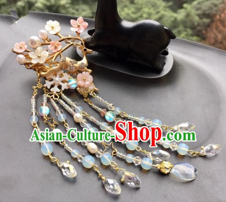 Chinese Traditional Hair Accessories Beer Tassel Hair Clip Ancient Hanfu Hairpins for Women