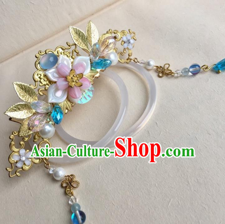 Chinese Traditional Hair Accessories Golden Leaf Phoenix Coronet Ancient Hanfu Hairpins for Women