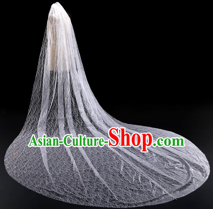 Top Grade Wedding Hair Accessories Bride Long Veil Headwear for Women