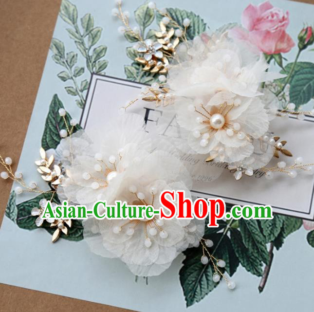 Top Grade Wedding Hair Accessories Bride Silk Flowers Hair Stick for Women