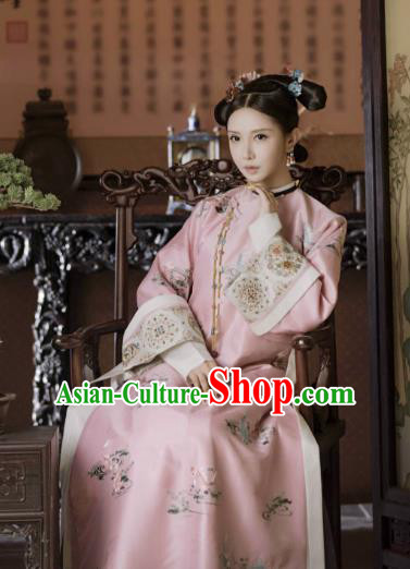 Chinese Ancient Drama Story of Yanxi Palace Qing Dynasty Manchu Imperial Consort Embroidered Costumes for Women