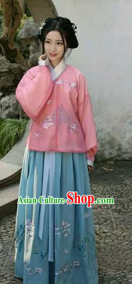 Chinese Ming Dynasty Nobility Lady Costume Ancient Princess Embroidered Hanfu Dress for Women