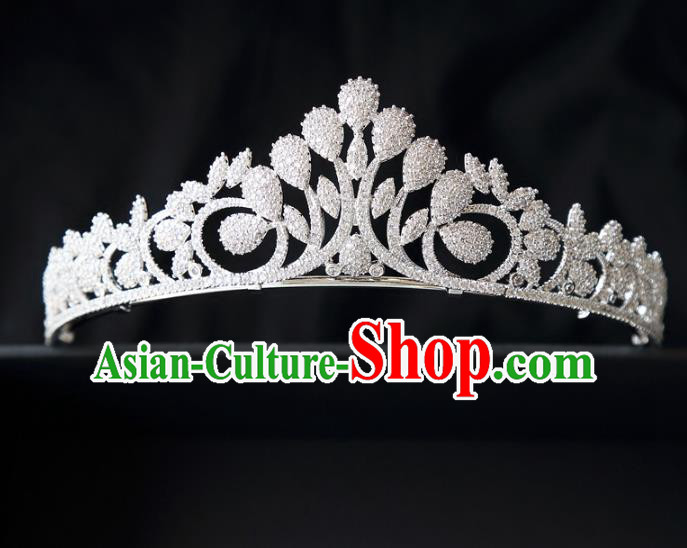 Top Grade Wedding Baroque Bride Hair Accessories Princess Zircon Royal Crown for Women