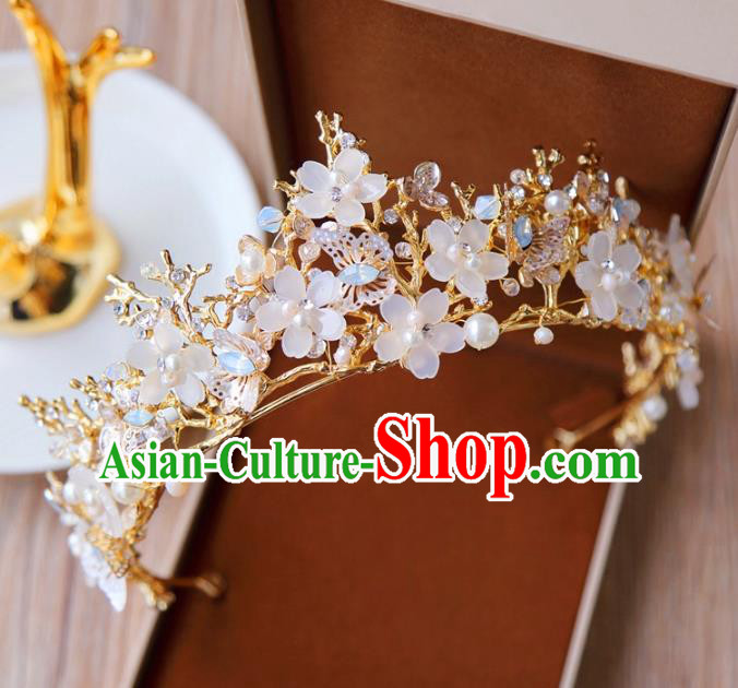 Top Grade Wedding Bride Hair Accessories Princess Flowers Hair Clasp Royal Crown for Women