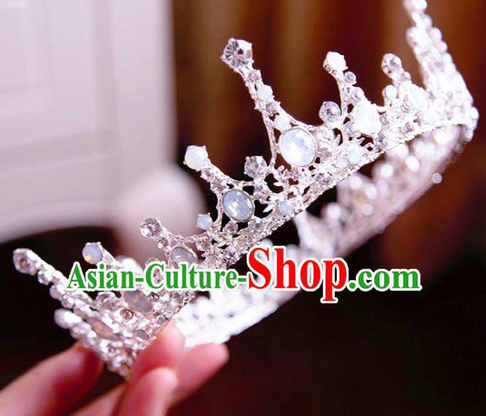 Top Grade Wedding Bride Hair Accessories Princess Hair Clasp Opal Royal Crown for Women