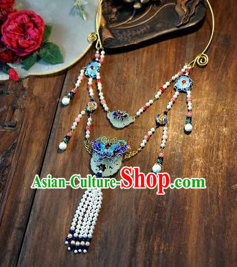 Chinese Handmade Ancient Bride Blueing Necklace Jewelry Accessories for Women