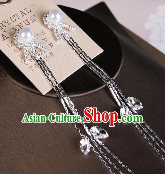 Top Grade Handmade Jewelry Accessories Bride Crystal Pearls Earrings for Women