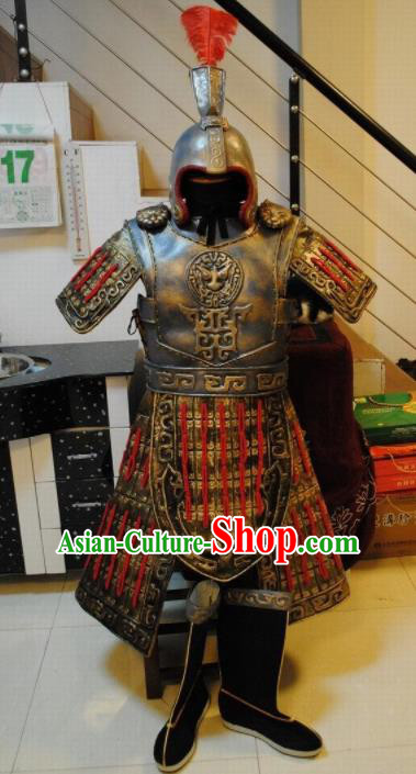 Top Grade Chinese Handmade Ancient Armor Warrior Helmet and Armour for Men