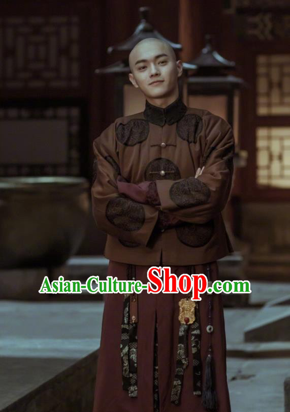Story of Yanxi Palace Ancient Chinese Qing Dynasty Imperial Bodyguard Embroidered Costumes for Men