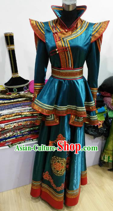 Chinese Traditional Mongolian Folk Dance Dress China Mongol Nationality Bride Costume for Women