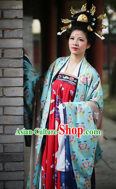 Traditional Chinese Ancient Imperial Concubine Costume Tang Dynasty Palace Lady Hanfu Dress for Women