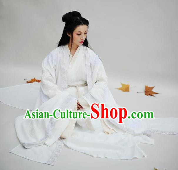 Traditional Chinese Ancient Imperial Concubine Embroidered Costume Jin Dynasty Palace Queen Hanfu Dress for Women