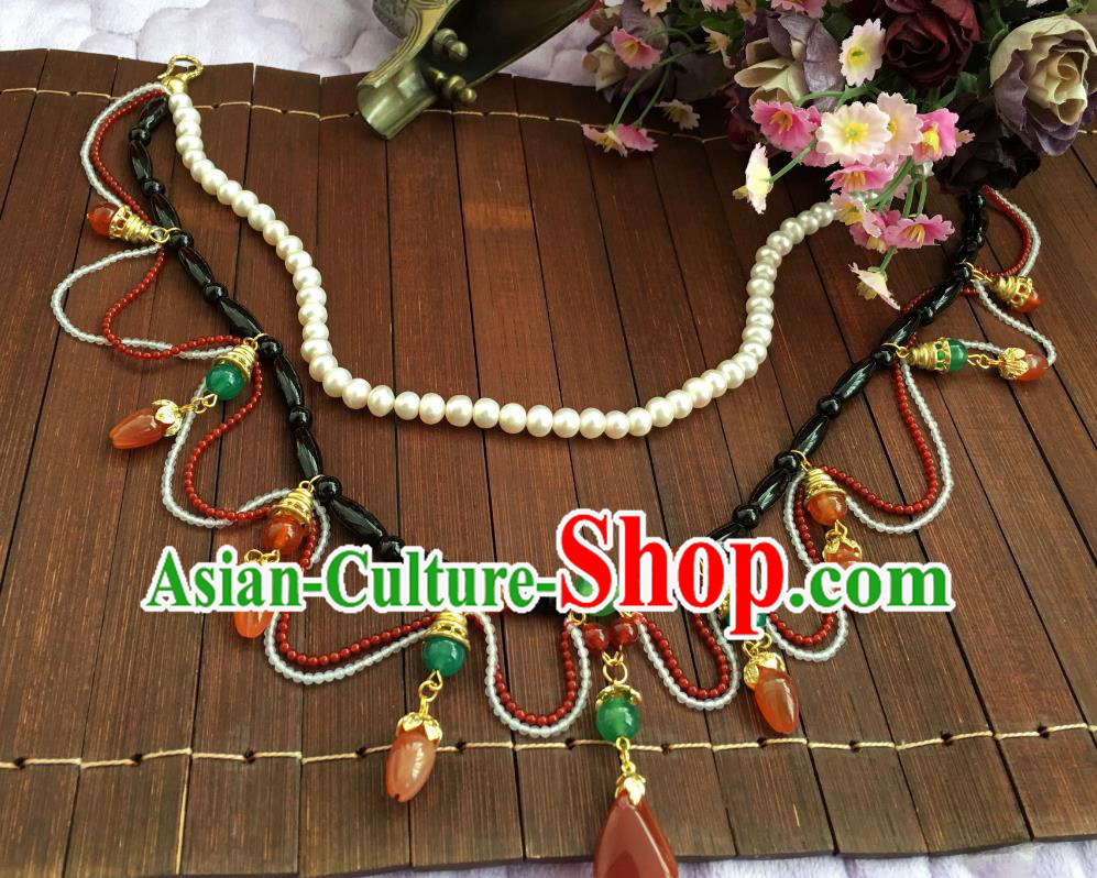 Chinese Traditional Jewelry Accessories Ancient Hanfu Pearls Necklace for Women