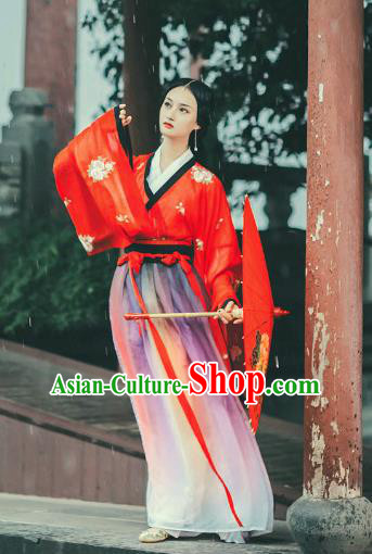 Chinese Jin Dynasty Palace Princess Hanfu Dress Ancient Fairy Costume for Women
