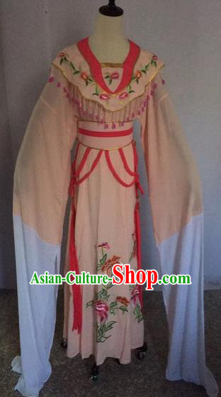 Chinese Traditional Beijing Opera Nobility Lady Apricot Dress Peking Opera Diva Costumes for Adults