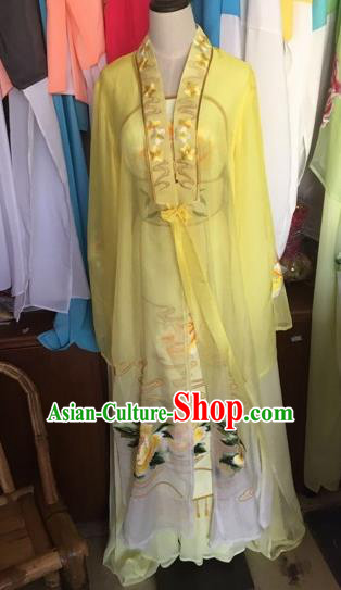 Chinese Traditional Peking Opera Nobility Lady Yellow Dress Beijing Opera Diva Costumes for Adults