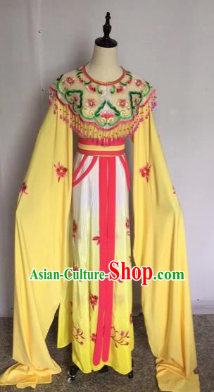 Chinese Traditional Peking Opera Princess Yellow Dress Beijing Opera Diva Costumes for Adults