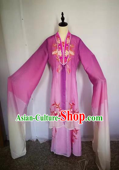 Chinese Peking Opera Princess Purple Dress Traditional Beijing Opera Diva Embroidered Costumes for Adults