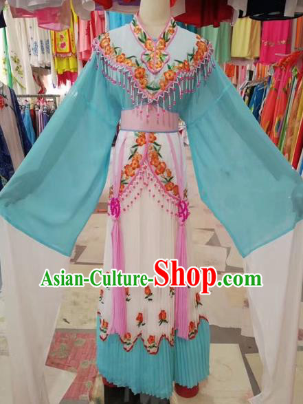 Traditional Chinese Peking Opera Princess Fairy Costume Beijing Opera Diva Blue Dress for Adults